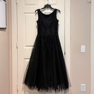 Sue Wong Beaded Black Evening Gown